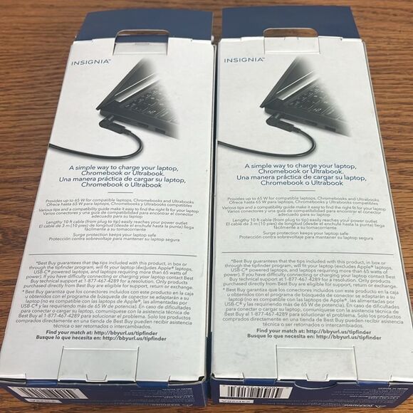 Brand new set of 2- Insignia universal laptop chargers 65 Watt- 10 Feet each - Picture 4 of 5